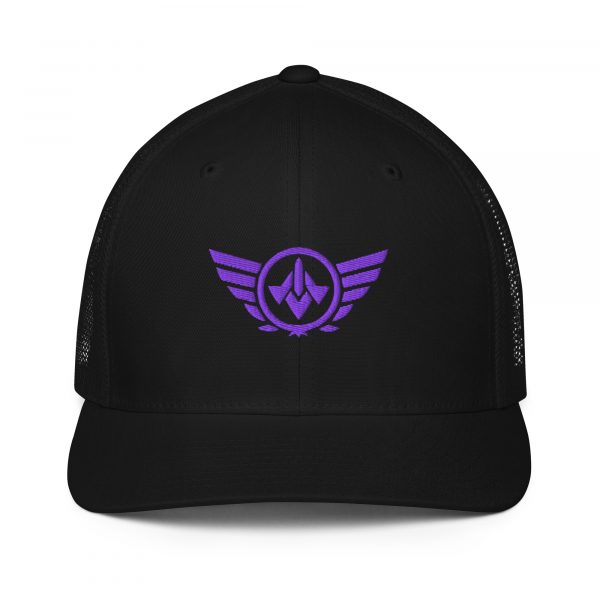 Purple Embroidered Logo Trucker Hat | Flexfit