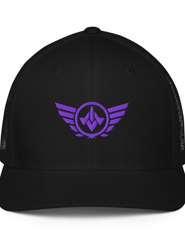 Purple Embroidered Logo Trucker Hat | Flexfit