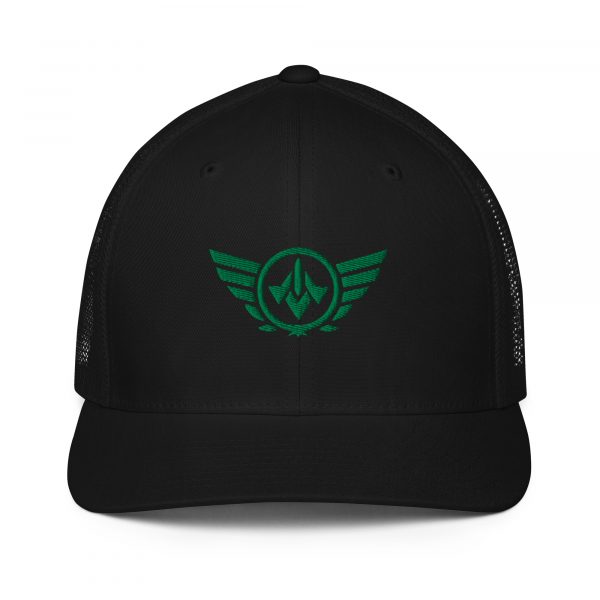 Kelly Green Embroidered Logo Trucker Hat | Flexfit