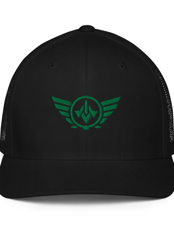 Kelly Green Embroidered Logo Trucker Hat | Flexfit