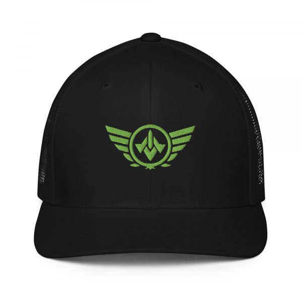 Kiwi Green Embroidered Logo Trucker Hat | Flexfit