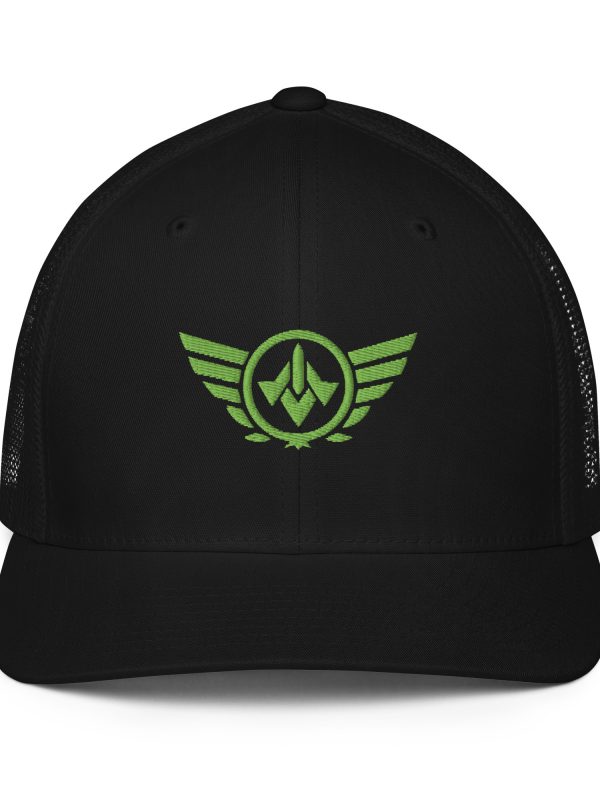 Kiwi Green Embroidered Logo Trucker Hat | Flexfit