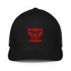 Red Embroidered Brand Logo Trucker Hat | Flexfit