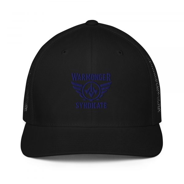 Navy Embroidered Brand Logo Trucker Hat | Flexfit