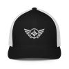 White Embroidered Logo Trucker Hat | Flexfit