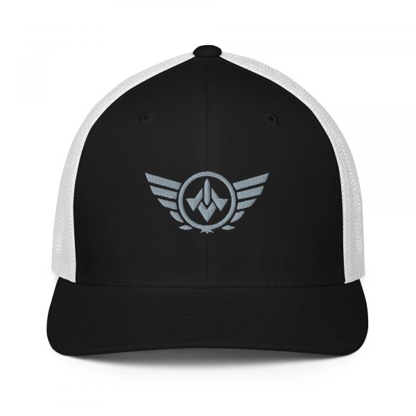 Grey Embroidered Logo Trucker Hat | Flexfit