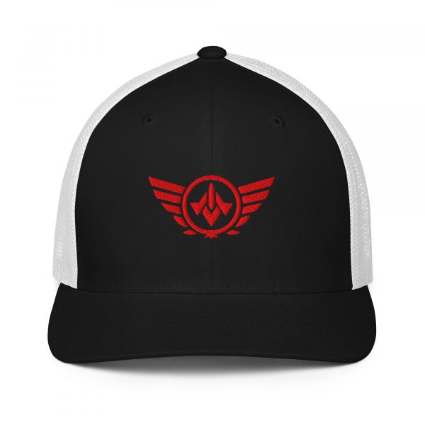 Red Embroidered Logo Trucker Hat | Flexfit