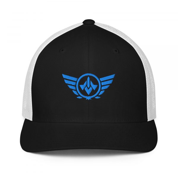 Aqua Embroidered Logo Trucker Hat | Flexfit