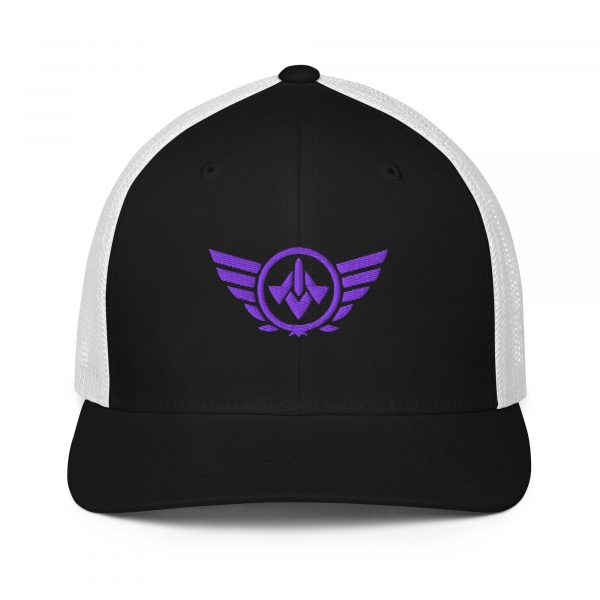 Purple Embroidered Logo Trucker Hat | Flexfit