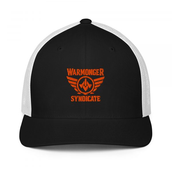 Orange Embroidered Brand Logo Trucker Hat | Flexfit