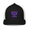 Purple Embroidered Brand Logo Trucker Hat | Flexfit