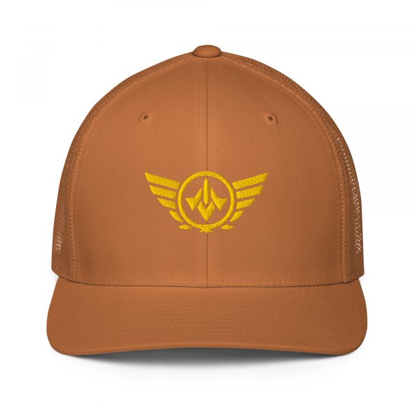 Gold Embroidered Logo Trucker Hat | Flexfit