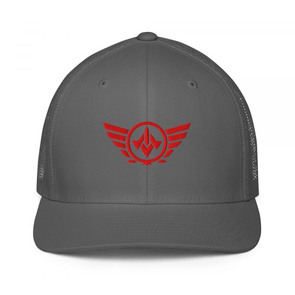 Red Embroidered Logo Trucker Hat | Flexfit