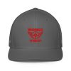 Red Embroidered Brand Logo Trucker Hat | Flexfit