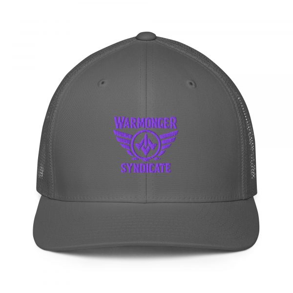 Purple Embroidered Brand Logo Trucker Hat | Flexfit