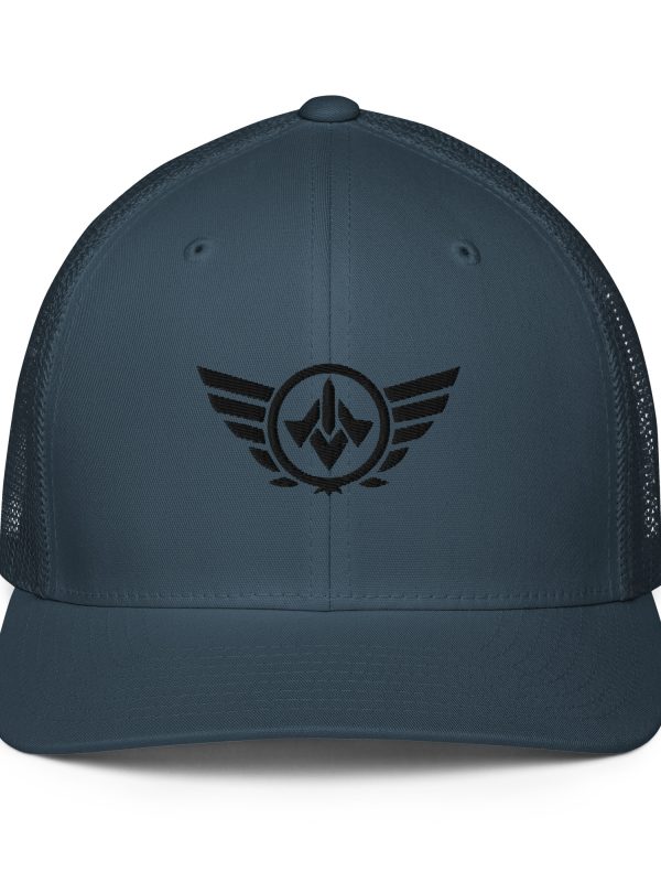 Black Embroidered Logo Trucker Hat | Flexfit