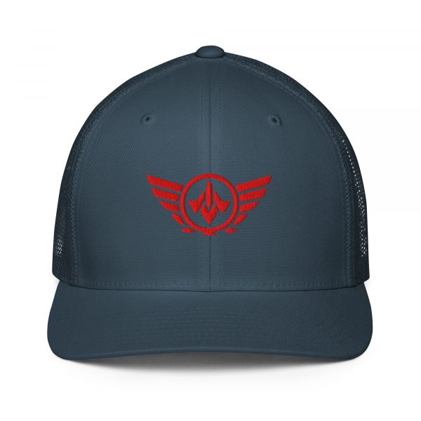 Red Embroidered Logo Trucker Hat | Flexfit