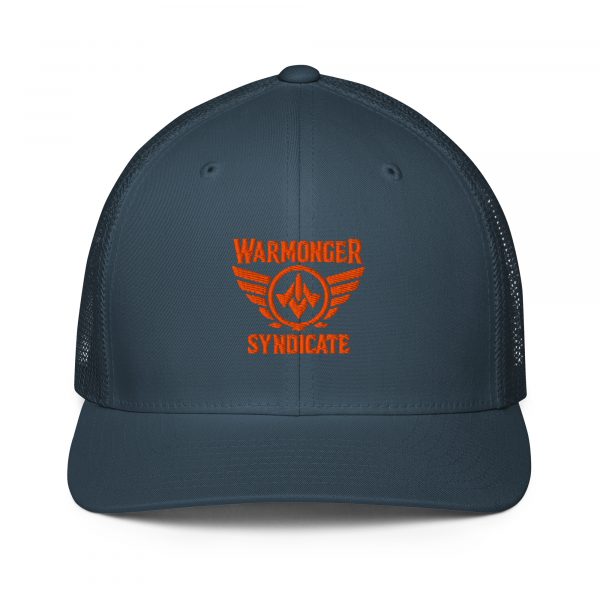 Orange Embroidered Brand Logo Trucker Hat | Flexfit