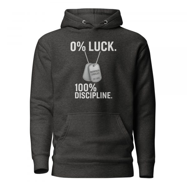 cotton-heritage-m2580-i-unisex-premium-pullover-hoodie-charcoal-heather-front-68b775cb87ade.jpg 0% Luck 100% Discipline Hoodie | Premium | S-XL