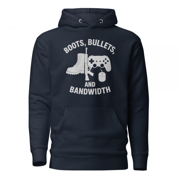 cotton-heritage-m2580-i-unisex-premium-pullover-hoodie-navy-blazer-front-68c32e71302de.jpg Boots, Bullets, and Bandwidth Hoodie | Premium | 2-3X