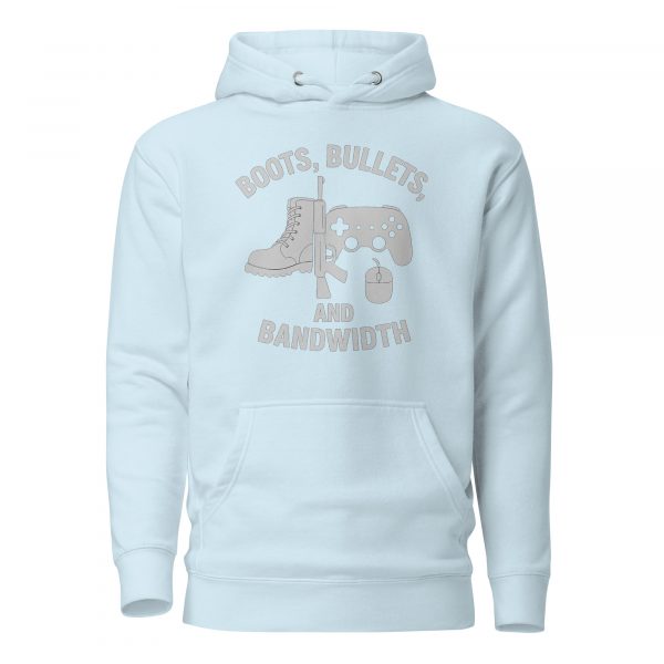 cotton-heritage-m2580-i-unisex-premium-pullover-hoodie-sky-blue-front-68c32e71574cd.jpg Boots, Bullets, and Bandwidth Hoodie | Premium | 2-3X