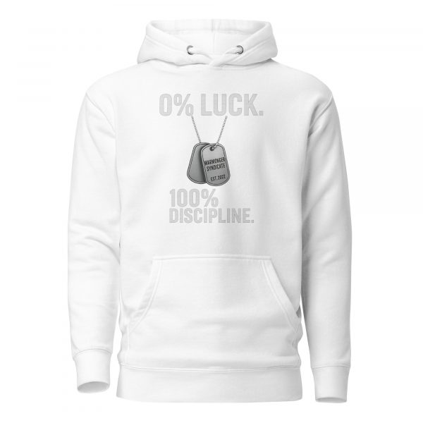 cotton-heritage-m2580-i-unisex-premium-pullover-hoodie-white-front-68b775cbb3207.jpg 0% Luck 100% Discipline Hoodie | Premium | S-XL