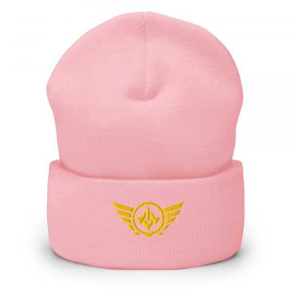Gold Embroidered Logo Beanie | Dense Knit