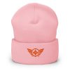 Orange Embroidered Logo Beanie | Dense Knit