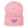 Purple Embroidered Logo Beanie | Dense Knit