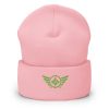 cuffed-beanie-baby-pink-front-68b7cf823c59f.jpg Kiwi Green Embroidered Logo Beanie | Dense Knit
