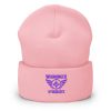 Purple Embroidered Brand Logo Beanie | Dense Knit