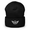 cuffed-beanie-black-front-68b7cc5f96553.jpg White Embroidered Logo Beanie | Dense Knit