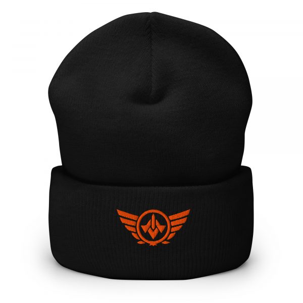 Orange Embroidered Logo Beanie | Dense Knit