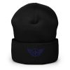 Navy Embroidered Logo Beanie | Dense Knit