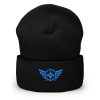 Aqua Embroidered Logo Beanie | Dense Knit