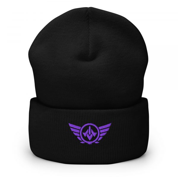 Purple Embroidered Logo Beanie | Dense Knit
