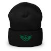 Kelly Green Embroidered Logo Beanie | Dense Knit