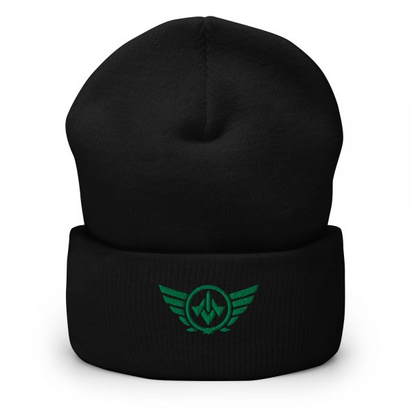 Kelly Green Embroidered Logo Beanie | Dense Knit