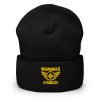 Gold Embroidered Brand Logo Beanie | Dense Knit