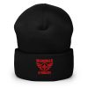 Red Embroidered Brand Logo Beanie | Dense Knit