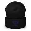 Navy Embroidered Brand Logo Beanie | Dense Knit