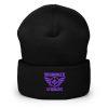 Purple Embroidered Brand Logo Beanie | Dense Knit