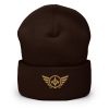 Old Gold Embroidered Logo Beanie | Dense Knit