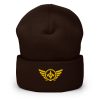 Gold Embroidered Logo Beanie | Dense Knit