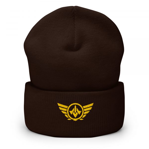 Gold Embroidered Logo Beanie | Dense Knit