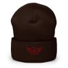 Maroon Embroidered Logo Beanie | Dense Knit