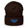 Aqua Embroidered Logo Beanie | Dense Knit