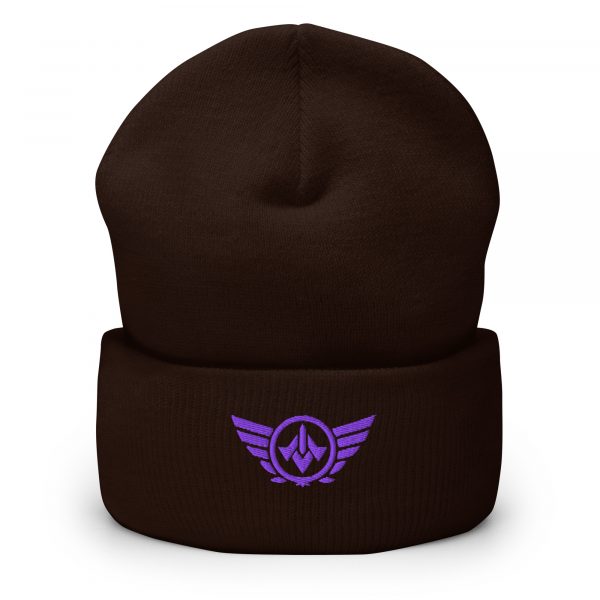 Purple Embroidered Logo Beanie | Dense Knit
