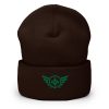 Kelly Green Embroidered Logo Beanie | Dense Knit