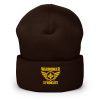 Gold Embroidered Brand Logo Beanie | Dense Knit
